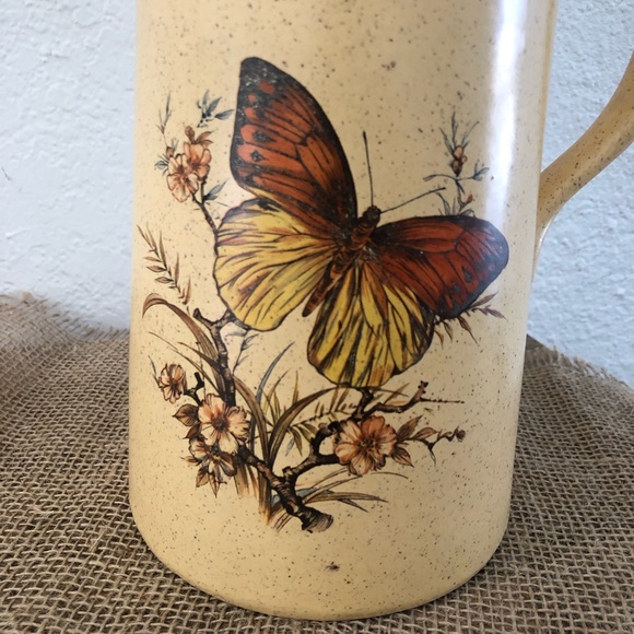 Vintage Boho Style Treasure Craft Butterfly Pitcher - Picture 3 of 7